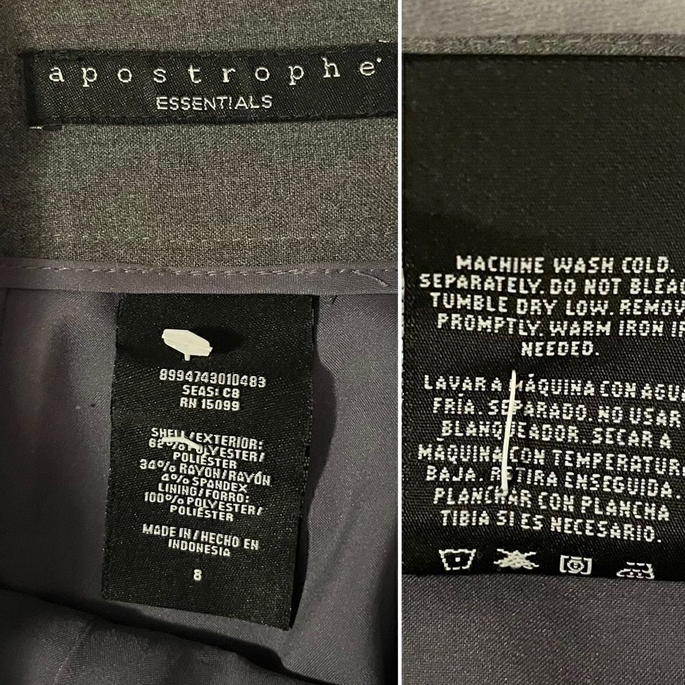 Apostrophe Essentials Pencil Mini Skirt Pockets Grey 8 - Picture 7 of 9